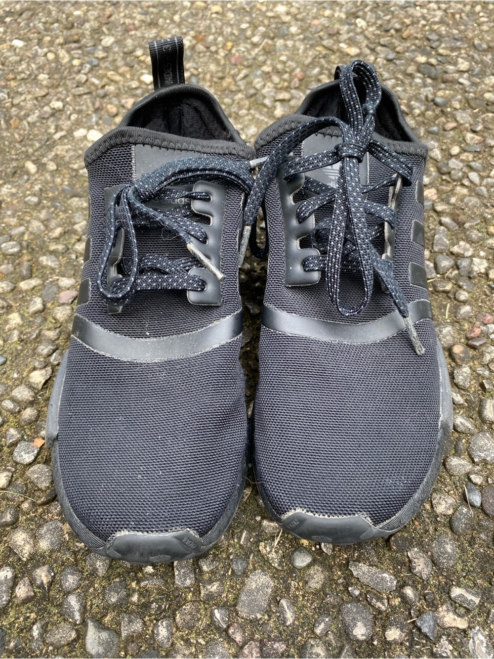 ADIDAS Black Trainers Sneakers Triple Black Size 2 Kids